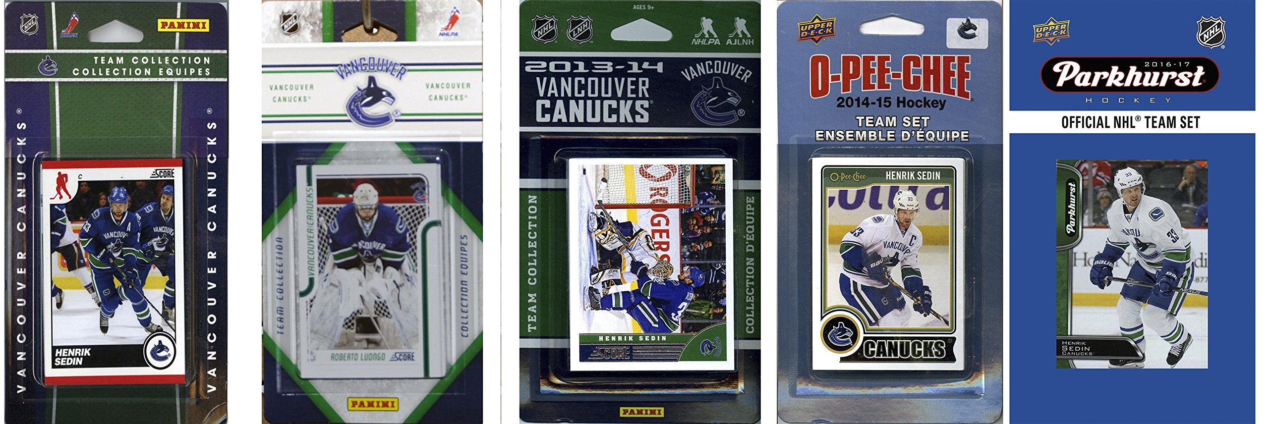 Nhl Vancouver Canucks 5 Different Licensed Trading Card Team Sets