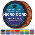 Teceum Micro Paracord - Fireball - 1.18 Mm X 125 Ft - Micro Utility Cord - Thin Braided Paracord Rope Nylon Polyester - Wind Chi
