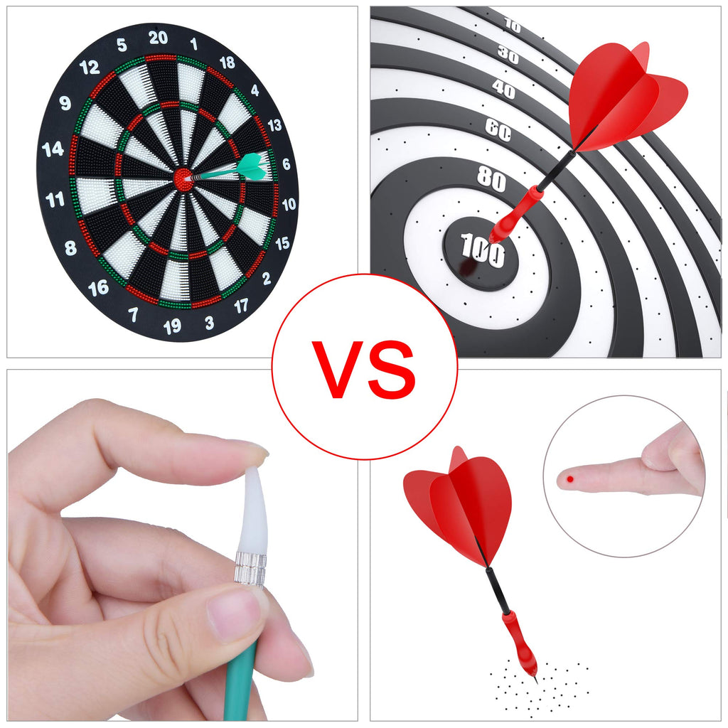 Portzon Dart Board, 16.4 Inch With 6 Rubber Safety Tip Darts Dartboard Game Set, Office Relaxing Sport & Family Leisure Time