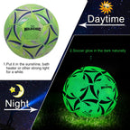 Milachic Soccer Ball, Glow In The Dark Soccer Ball Size 4 For Boys Girls, Green Glowing Luminous Soccer Ball Gift For Indoor Out