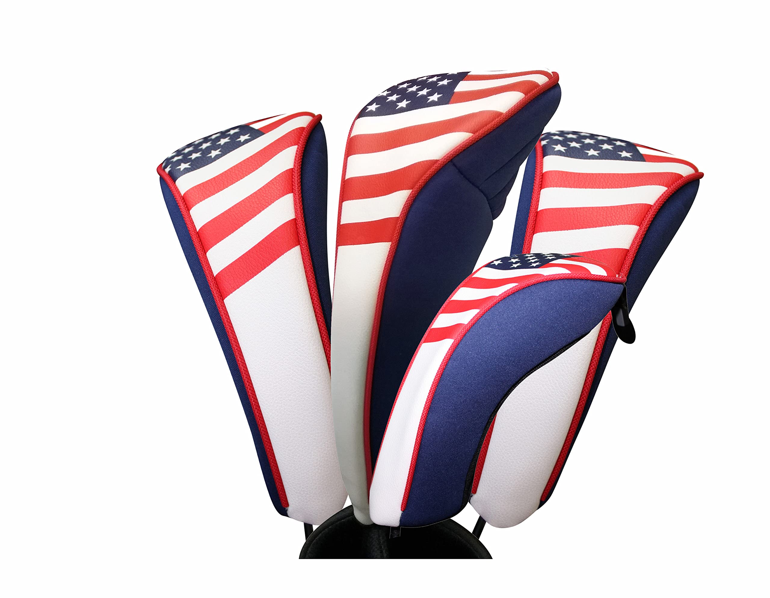 Usa Patriot Golf Zipper Head Covers 1 3 5 H Driver Hybrid Fairway Headcovers