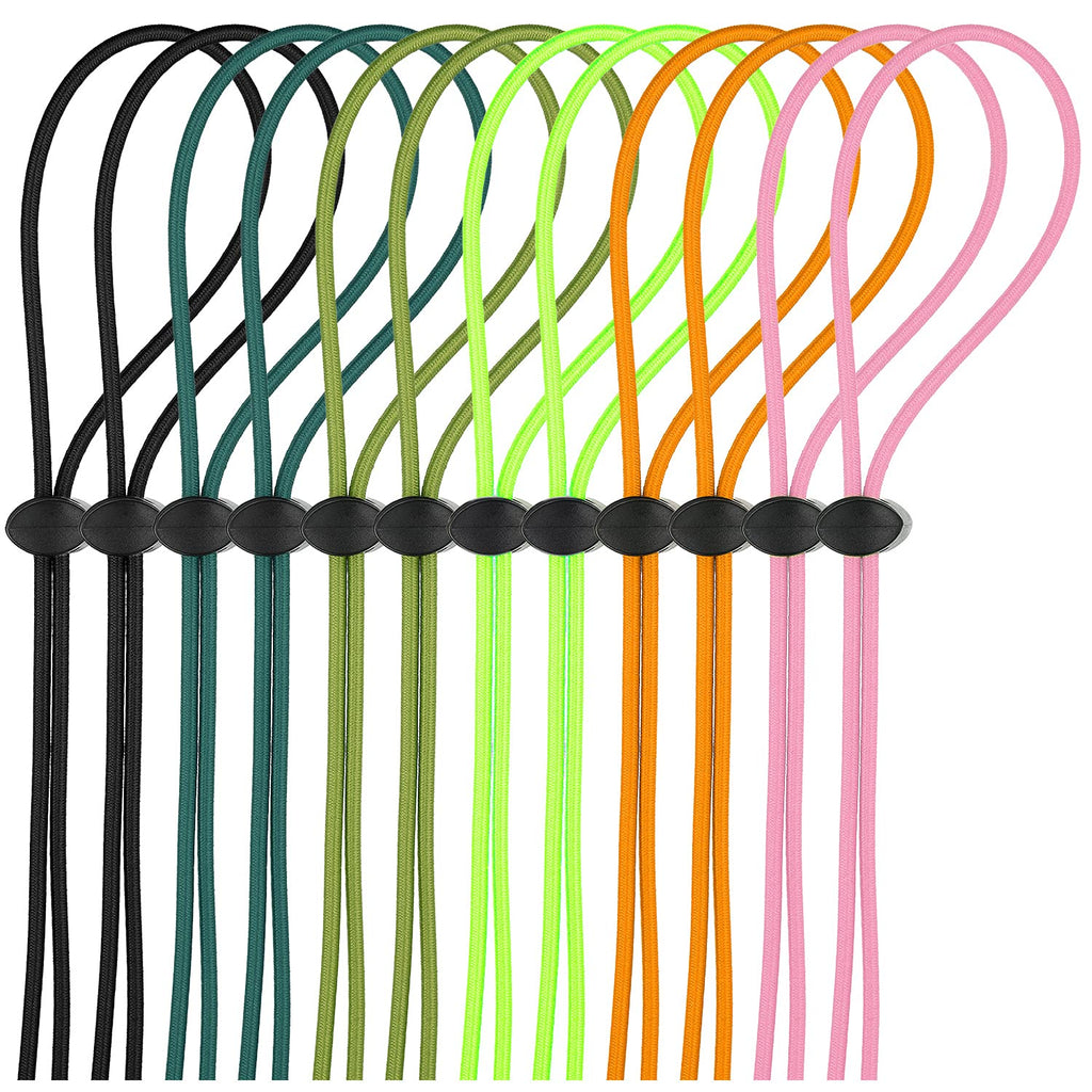 Frienda 12 Sets Bungee Cord Strap Kit, Includes Adjustable Replacement Swimming Goggle Strap Goggle Bungee Strap With Cord Lock 