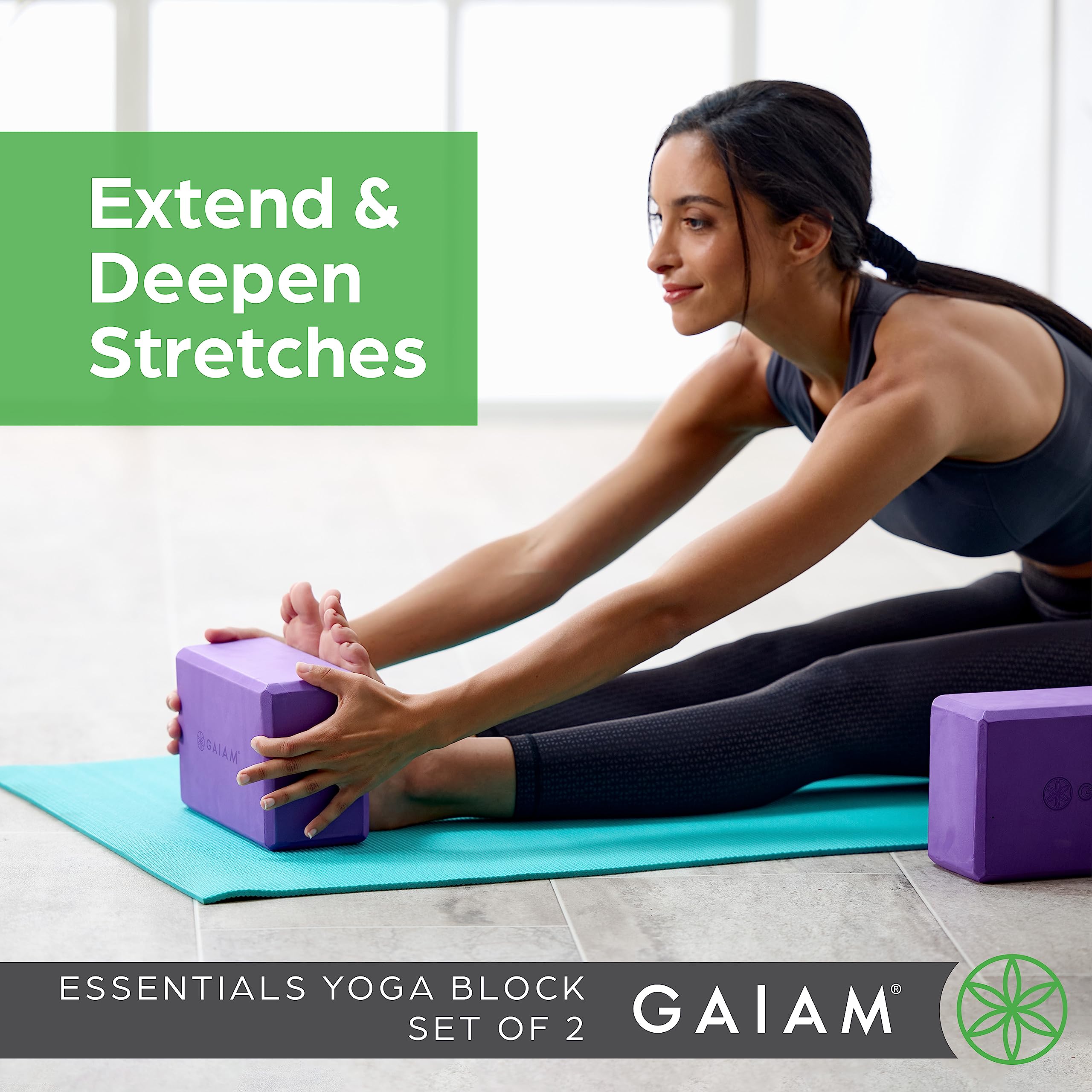 Gaiam Essentials Yoga Block (Set Of 2) - Supportive Foam Blocks - Soft Non-Slip Surface For Yoga, Pilates, Meditation - Easy-Gri
