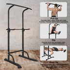Kl Klb Sport Power Tower Workout Dip Station Pull Up Bar Height Adjustable Multi-Function Dip Stand For Home Gym Strength Traini