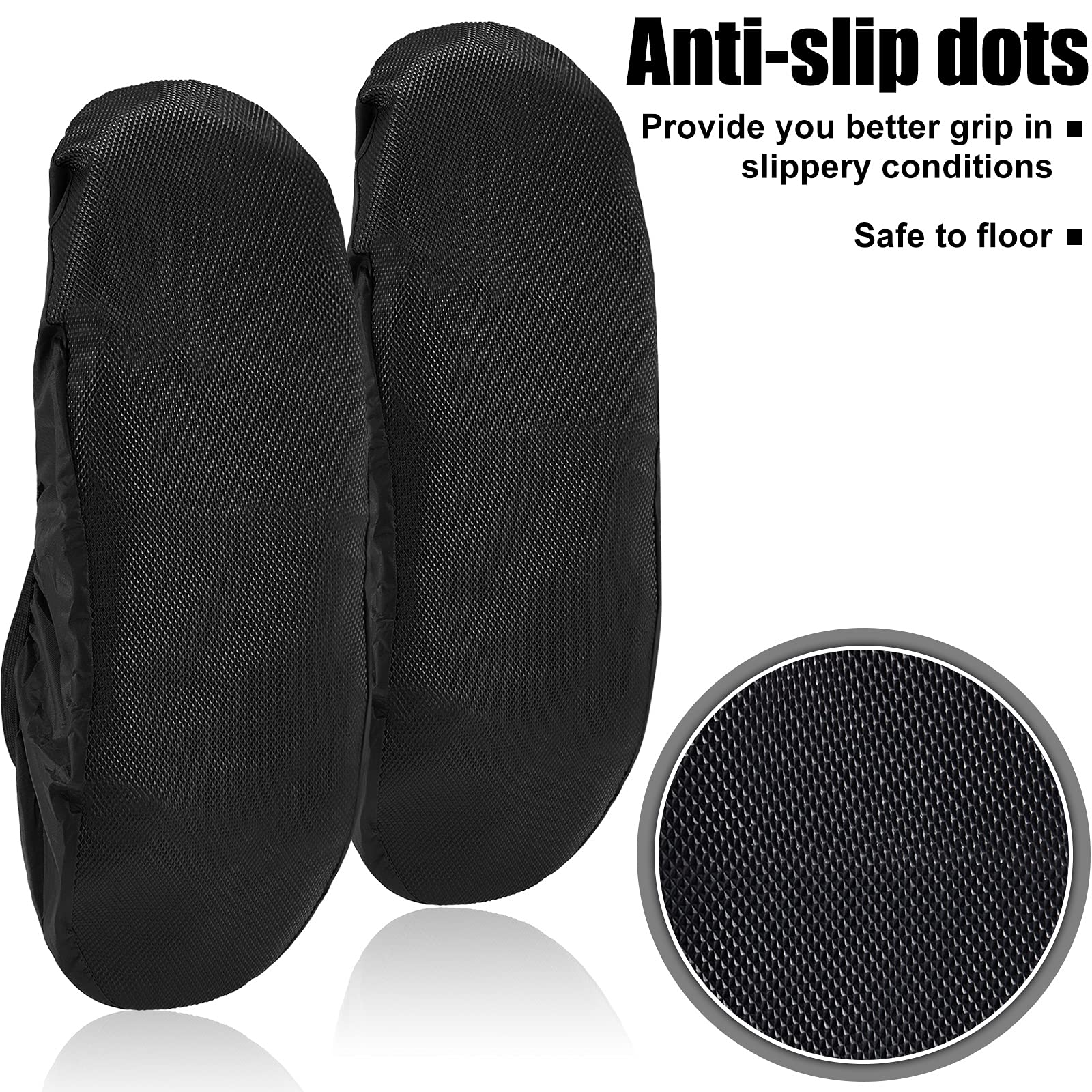 Satinior 2 Pairs Black Bowling Shoe Covers Non-Slip Bowling Shoe Covers Shoe Protector Covers For Bowling Adults (M)