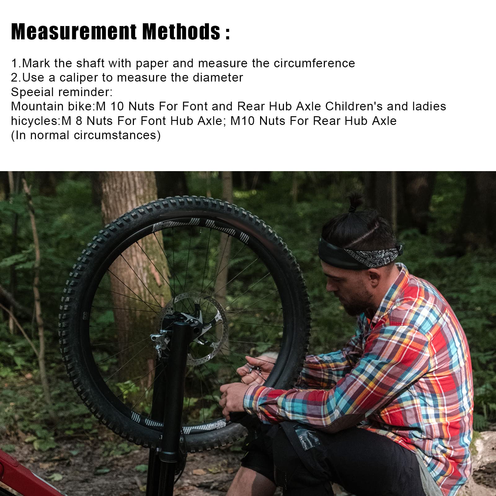 Savita 12Pcs Bike Wheel Axle Nut And Bicycle Hub Safety Washer Kit, Carbon Steel M8/M9.5/M10 Bicycle Hub Flanged Axle Nuts Bicyc
