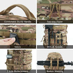 kookoomia Military Tactical Backpack 50L Large Day Backpack for Men Molle Army 3 Days Assault Pack Bug Out Bag Water Resistant a