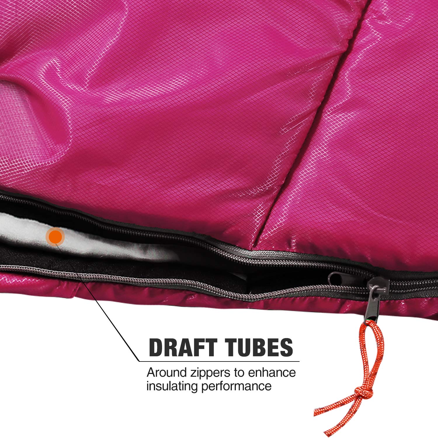 Redcamp Kids Mummy Sleeping Bag For Camping Zipped Small, 32 Degree All Season Cold Weather Fit Boys,Girls & Teens (Pink With 3.