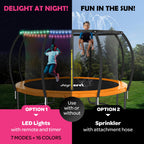 Trampoline for Kids and Adults - 8Ft 10Ft 12Ft 14FT Trampoline with Net - ASTM Certified with Bonus Lights and Sprinkler/Extra S