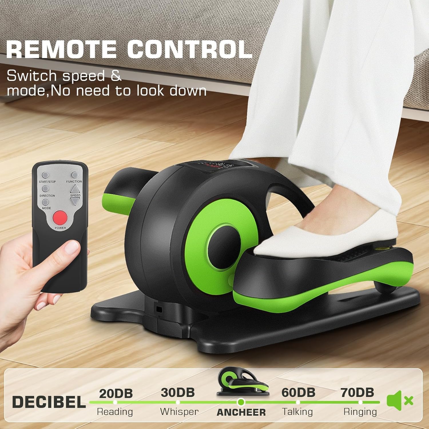 Ancheer Under Desk Elliptical Machine, Mini Elliptical Machines For Seniors, Electric Seated Pedal Exerciser, Lcd Display Monito
