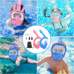 Ezire Kids Snorkel Mask Full Face, Snorkeling Gear For Kids 2-14 With Camera Mount, 180 Degree Panoramic View Snorkeling Set Ant