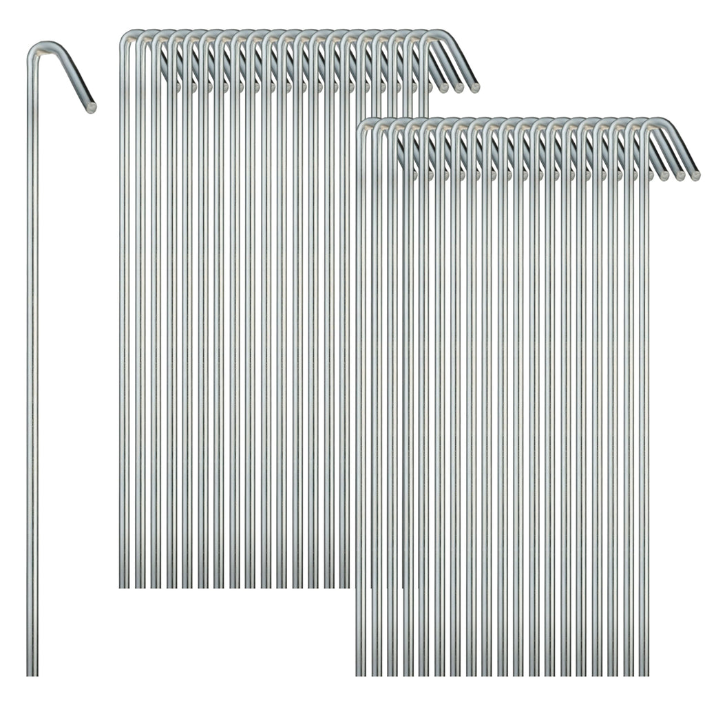Ram-Pro 40-Piece Tent Garden Stakes Heavy Duty, Galvanized Steel Pegs Rust-Free Garden Edging Fence Hook, Landscape Pins  For Ou