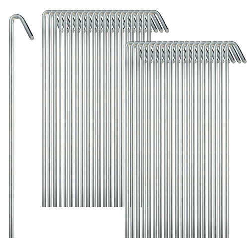 40 Pack Tent Stakes for Outdoor Camping Heavy Duty Metal, Galvanized Rust-Free Yard Stakes, 40 Garden Edging Fence Hooks, Garden