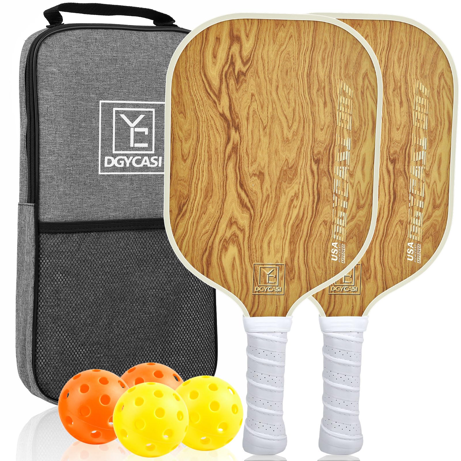 13 Mm Pickleball Paddles Set Of 2, 2023 Usapa Approved, Carbon Fiber Surface (Chs), Polypropylene Honeycomb Core, Anti-Slip Swea