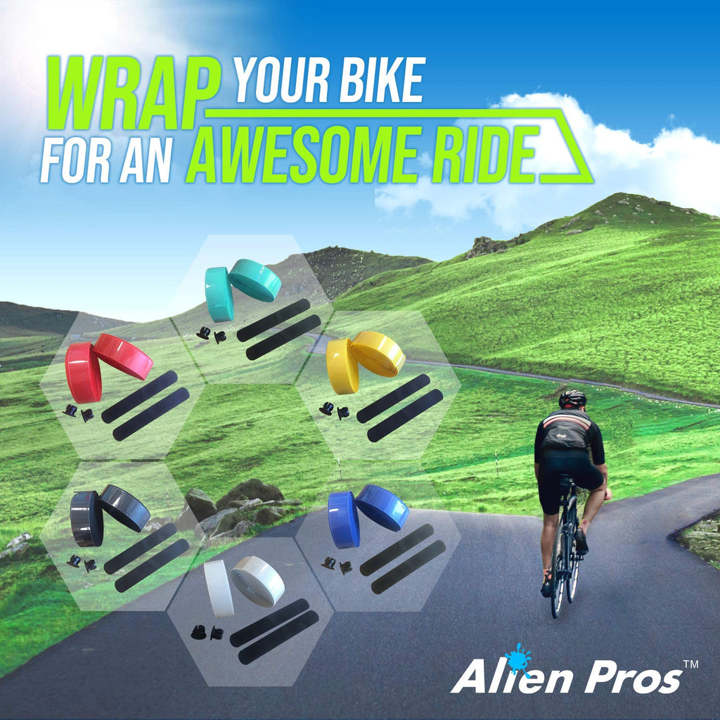 Alien Pros Bike Handlebar Tape Eva (Set Of 2) Yellow - Enhance Your Bike Grip With These Bicycle Handle Bar Tape - Wrap Your Bik