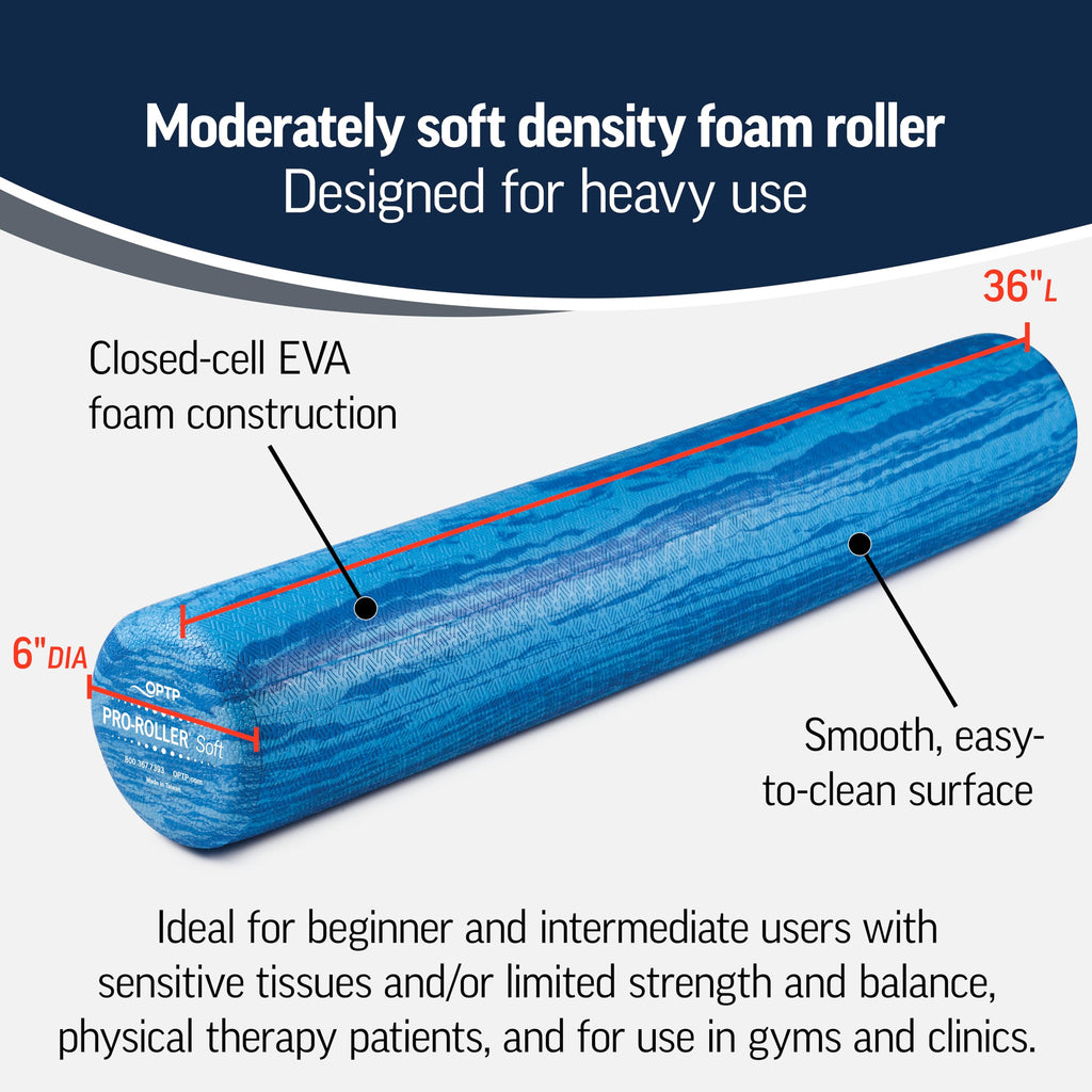 Optp Pro-Roller Soft Density Foam Roller - Low Density Soft Foam Roller For Physical Therapy, Pilates Foam Roller And Yoga Foam