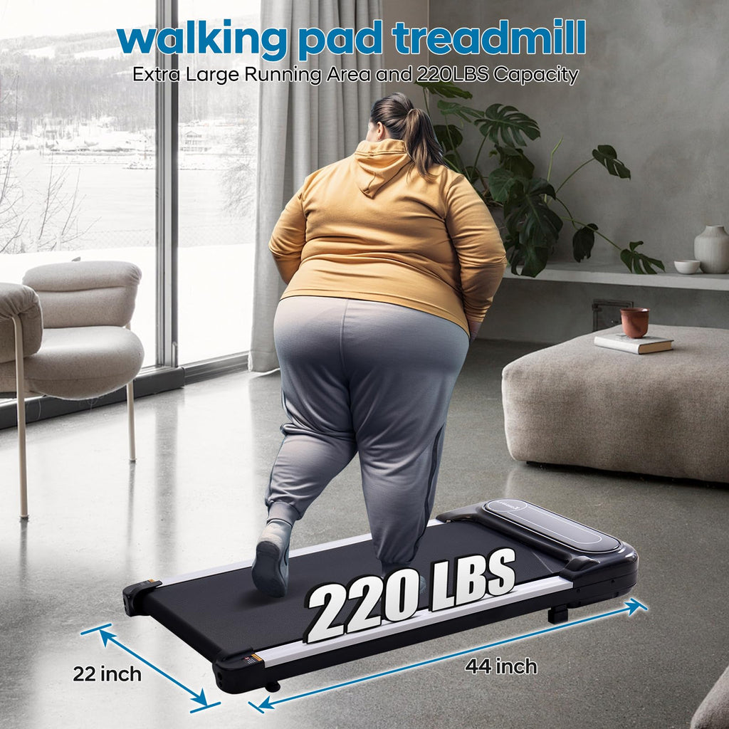 Electric Treadmills For Home Small, 2.5Hp Portable Walking Pad Treadmill, Under Desk Treadmill With Remote Control, Compact Home