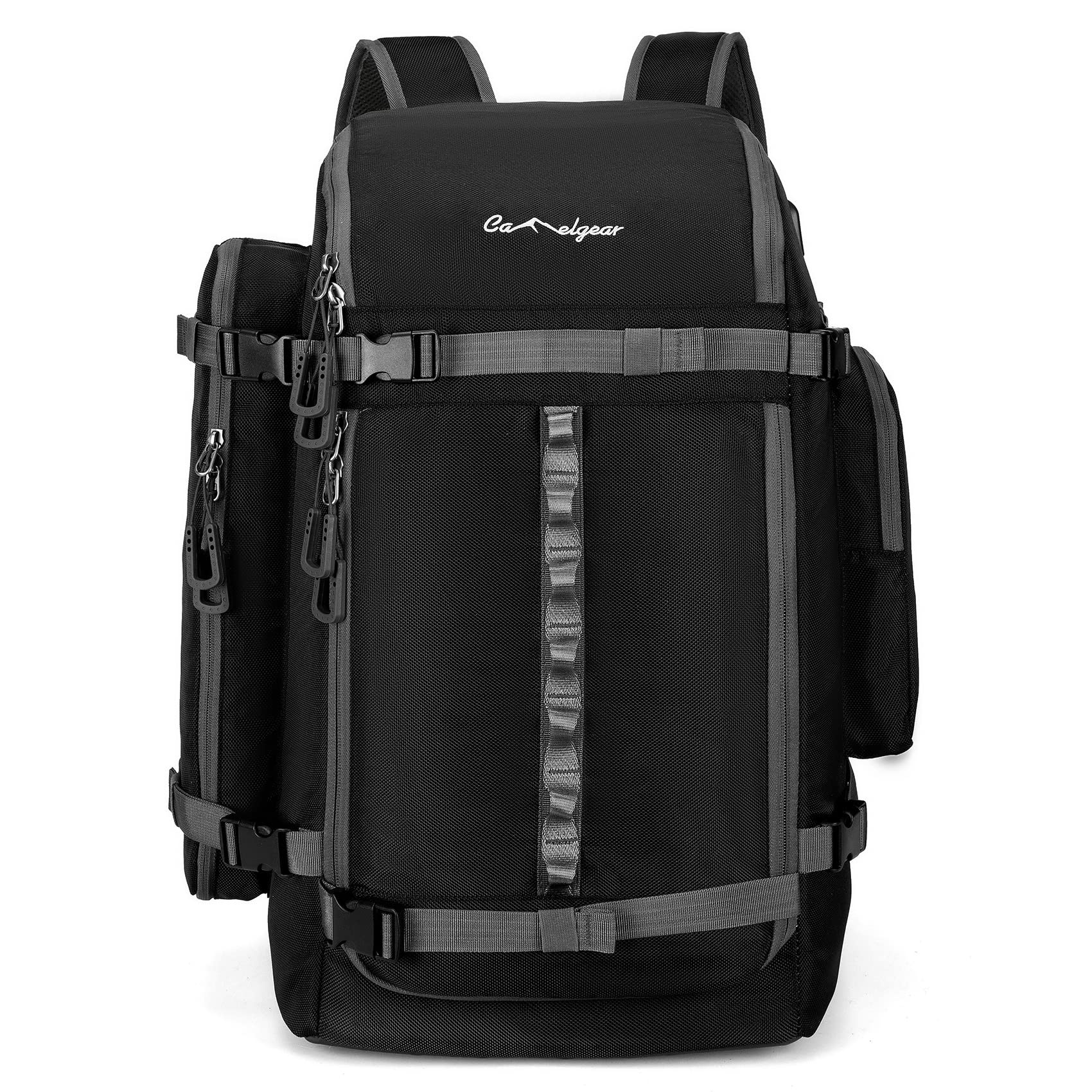 65L Ski Boot Bag,Large Travel Backpack For Women Men, Snowboard Bags,Durable Waterproof 1680D Nylon Padded Ski Boot Backpack For