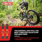 Stan'S Notubes Universal Tubeless Presta Valve Stem Pair, Aluminum Stems, 35 Mm, Orange