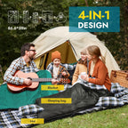 Canway Flannel Double Sleeping Bag For Adults With 2 Pillows 2 Person Sleeping Bags Camping Xxl Queen Size Two Person Sleeping B