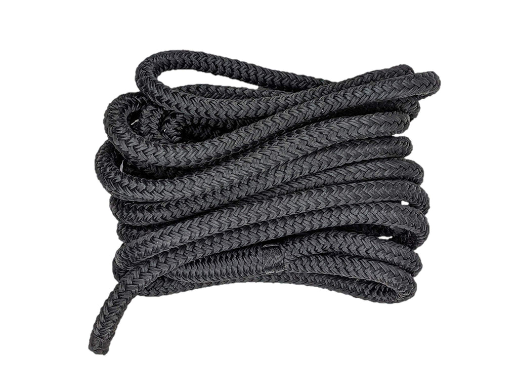 South Bend Rope Marine Grade Double Braided Nylon Dock Line W/Eye Splice (Black, 1-Inch X 35 Feet)