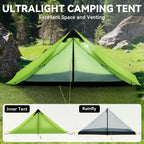 Fbsport Ultralight Tent 3-Season Backpacking Tent 1 Person Camping Tent, Outdoor Lightweight Lanshan Camping Tent Shelter For Ca