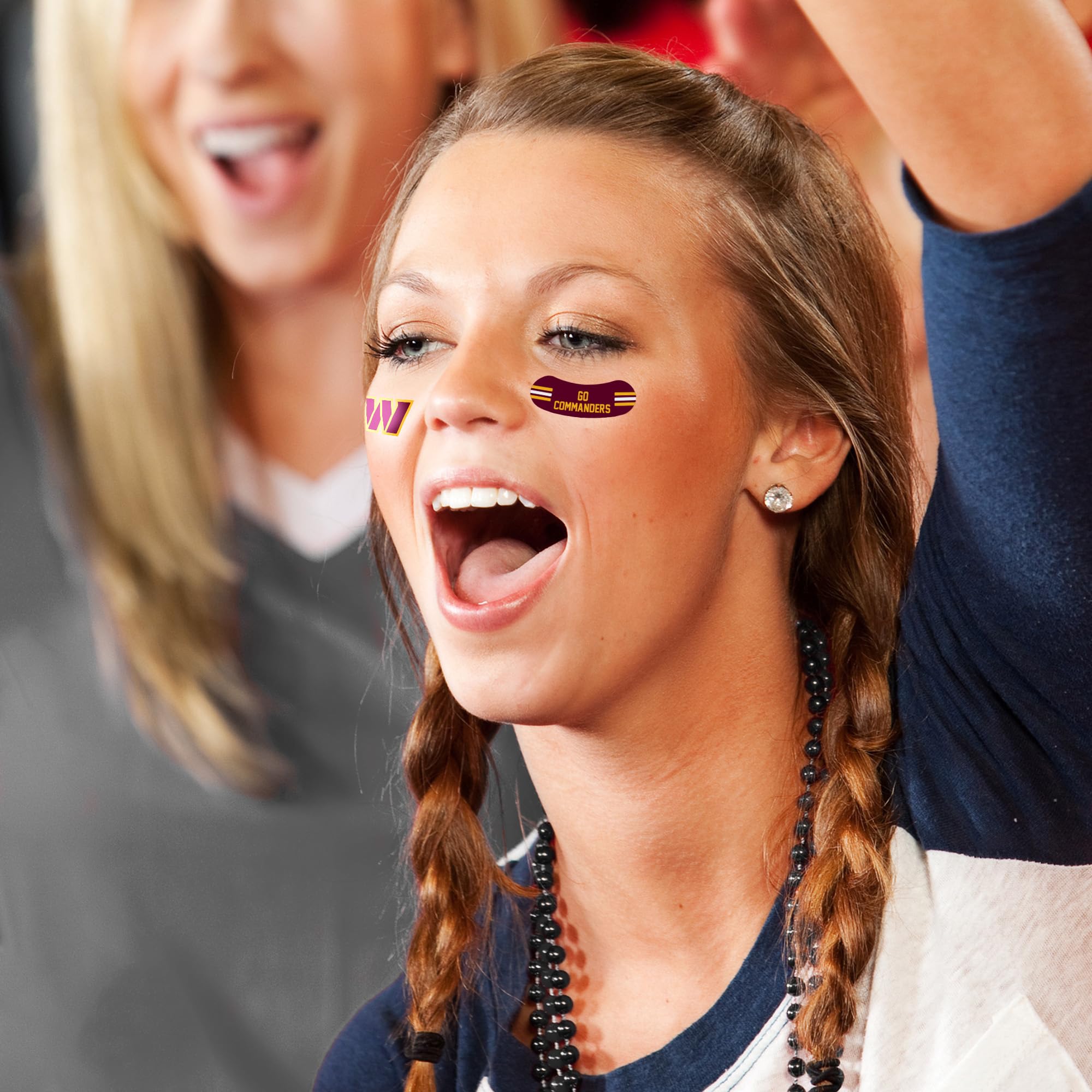 Rico Industries NFL Football Washington Commanders Peel & Stick Temporary Tattoos - Eye Black - Game Day Approved!