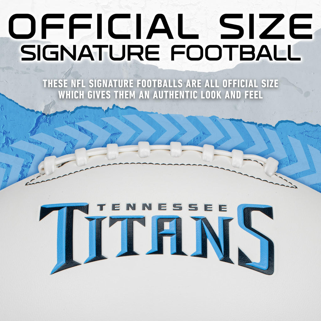 Franklin Sports Nfl Tennesseee Titans Autograph Football - Official Size White Panel Souvenir Football For Autographs + Signatur
