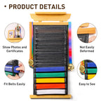 Tilhumt 12 Belts Karate Belt Display Rack With Photo Shelf, Felt Taekwondo Belt Display Holder Martial Arts Belt Display For Kid