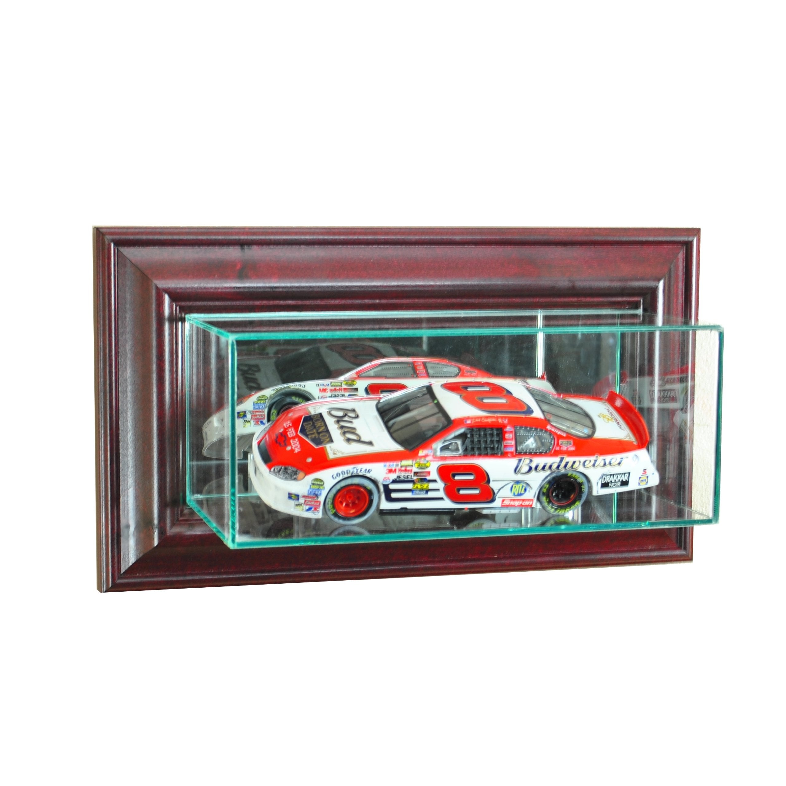 Perfect Cases NASCAR Wall Mounted 1/24th Glass Display Case, Cherry