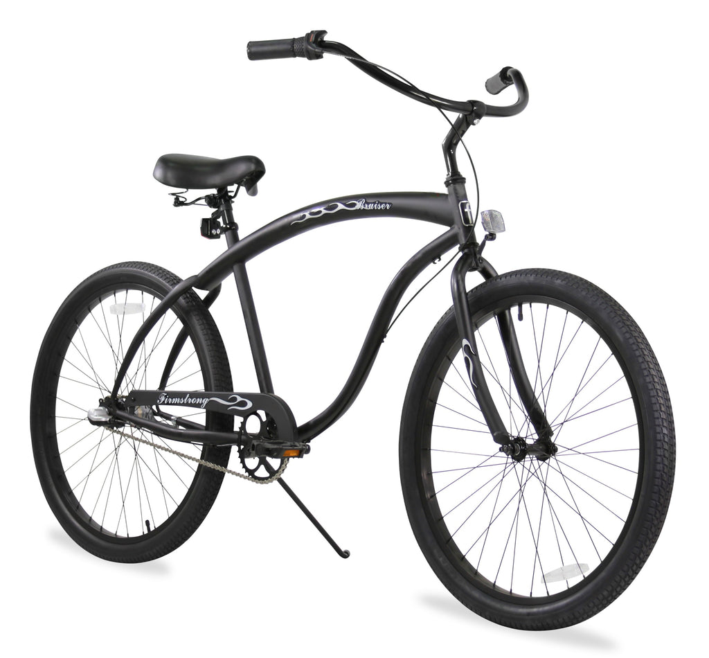 Firmstrong Bruiser Man 3-Speed Beach Cruiser Bicycle, 26-Inch, Matte Black,15154