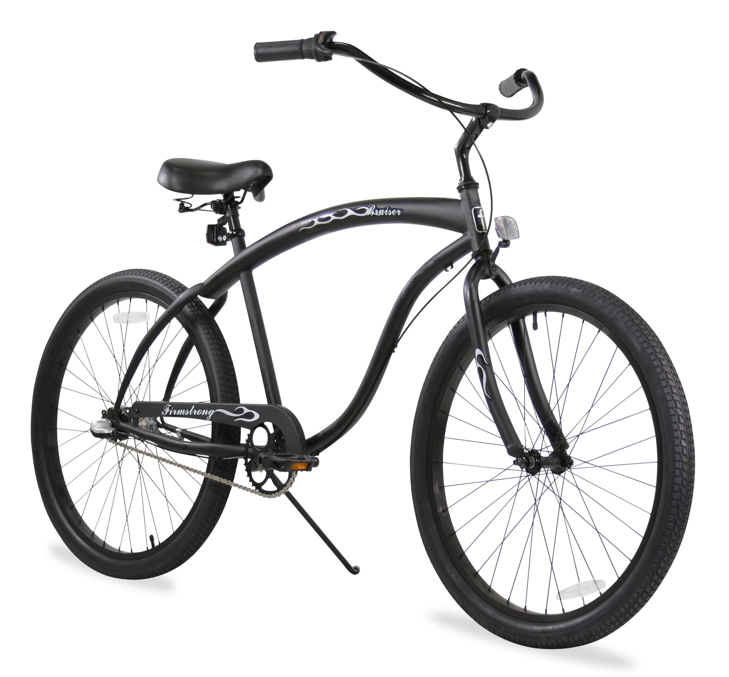 Firmstrong Bruiser Man 3-Speed Beach Cruiser Bicycle, 26-Inch, Matte Black,15154