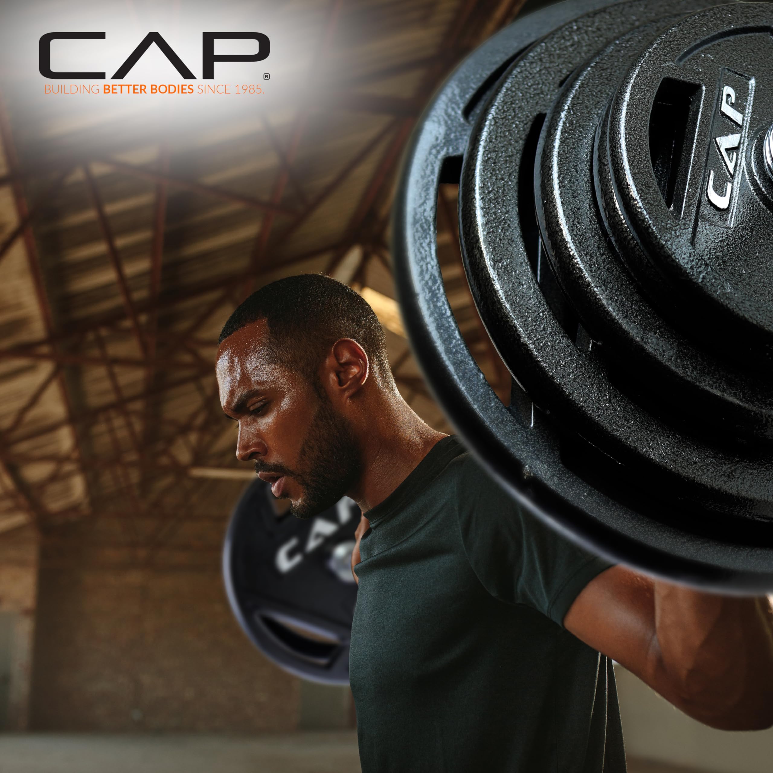 Cap Barbell 2-Inch Olympic Grip Weight Plate, 5 Lb, Set Of 4, 5 Lb, Set Of 4 Black (Ophwis-005)