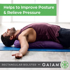 Gaiam Yoga Bolster - Long, Rectangular Meditation Pillow - Supportive Cushion For Restorative Yoga And Sitting On The Floor - Bu