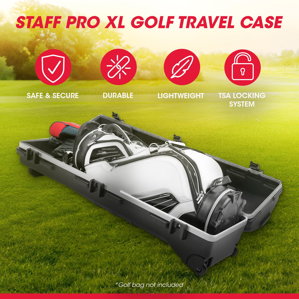 Skb Hard Shell Golf Bag, Ata Staff Pro Travel Case W/ Wheels & Latches, 49'', X-Large