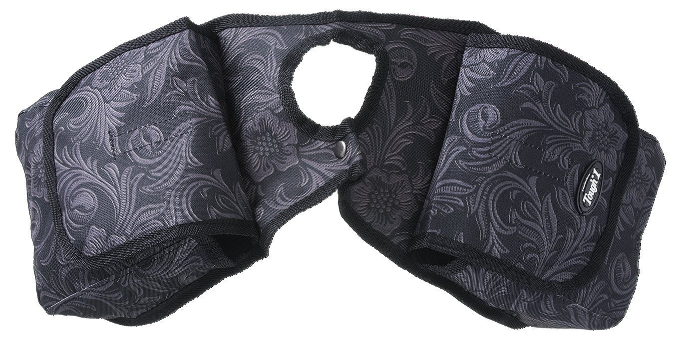 Tough 1 Nylon Horn Bag in Prints, Tooled Leather Black