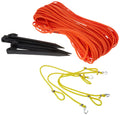 Park & Sun Sports Outdoor Volleyball Boundary Poly Cord Rope with Ground Stakes: 1/4 Wide Court Line Marker, Orange, Blue