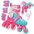Roller Derby Switch Skates for Beginners, 2 in 1 Adjustable Skates Convert from Learn Mode to Inline Skates for Toddlers, Kids