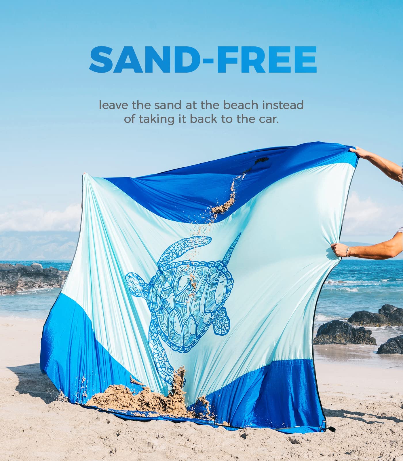 Ocoopa Diveblues Beach Blanket Waterproof Sandproof, 10'X 9' Extra Large, Soft And Durable, Sand Free, Light Weight And Portable