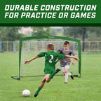 Gosports Team Tone 6 Ft X 4 Ft Portable Soccer Goal For Kids - Pop Up Net For Backyard - Dark Green