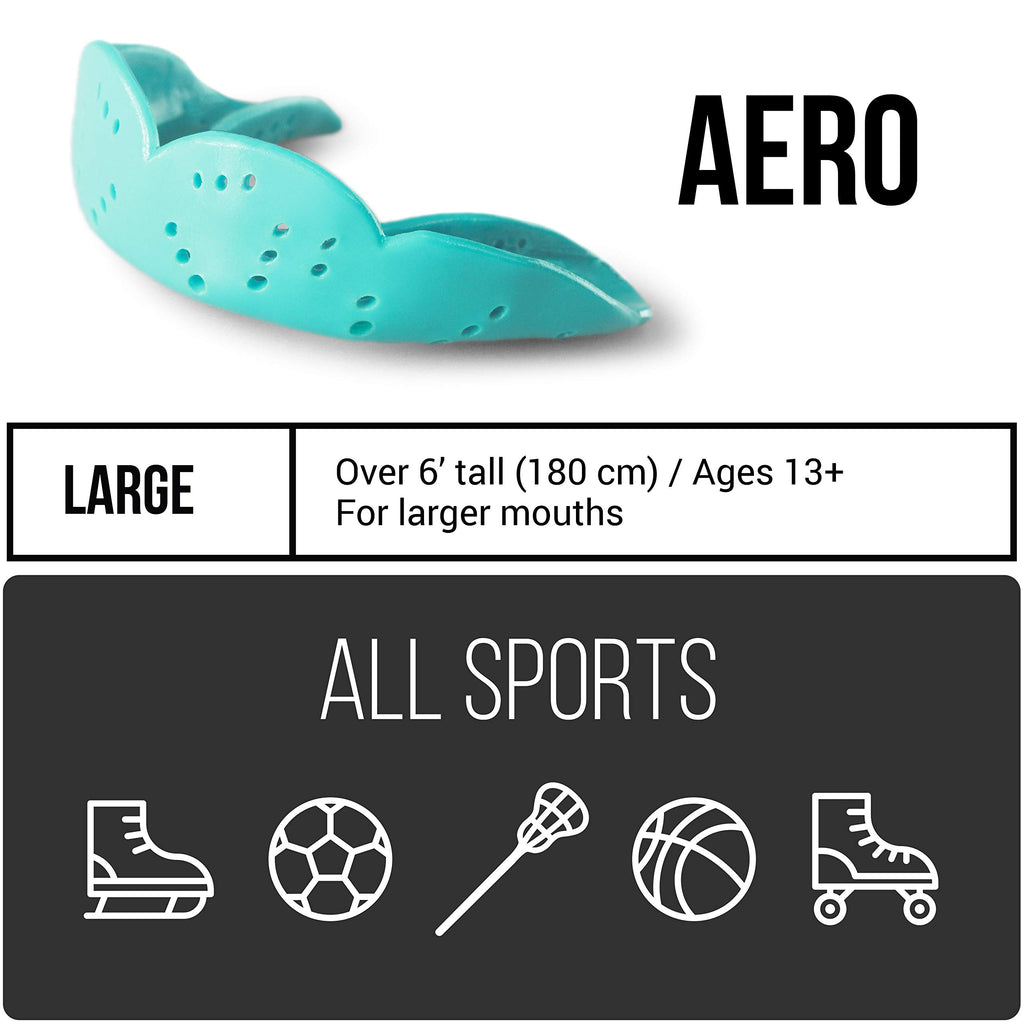 Sisu Aero Large Mouthguard, Royal Blue - 2.0Mm Thin - Custom-Molded Fit - Slim Design - Remoldable Up To 20 Times - For Team Spo