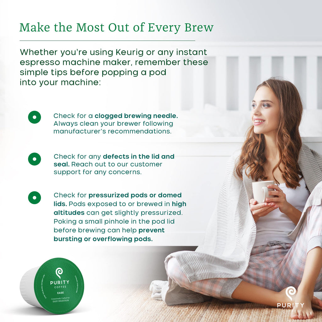 Purity Coffee Ease Dark Roast Low Acid Organic Coffee - Usda Certified Organic Specialty Grade Arabica Single-Serve Coffee Pods