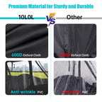 10L0L 2 Passenger Deluxe Golf Cart Driving Enclosure For Ezgo Txt And Rxv Model, 4-Sided Clear Window 600D Rain Cover All Weathe