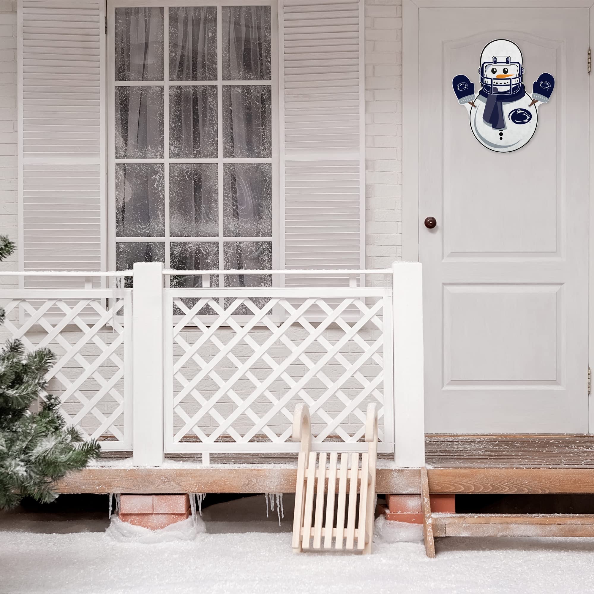 Rico Industries Ncaa Penn State Nittany Lions Snowman Shape Cut Pennant - Home And Living Room D  Cor - Soft Felt Ez To Hang