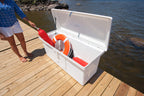 Taylor Made Stow 'N Go Fiberglass Dock Box With Top Seat - Large (29H X 72''W X 29''D) - Durable And Secure Storage For Boat Acc