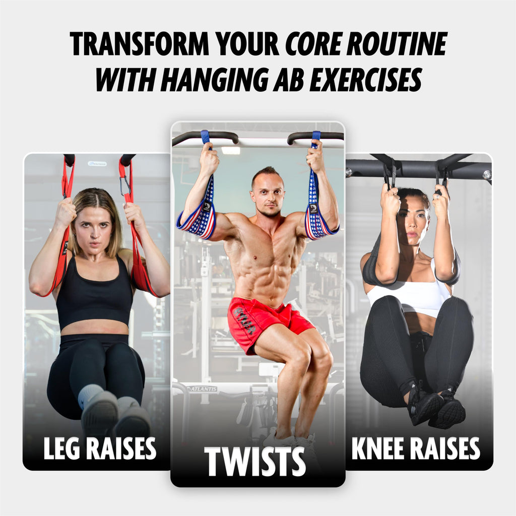 Dmoose Fitness Hanging Ab Straps For Pull Up Bar & Core Strength Training - Thick Padded Arm Strap For Ab Swing With 2 Rust-Resi