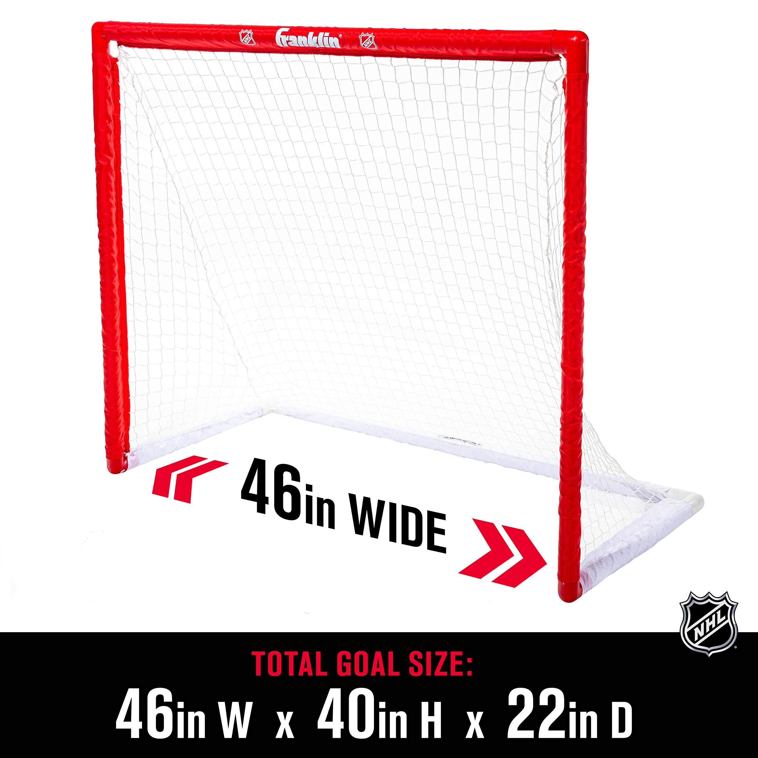 Franklin Sports Nhl Youth Street Hockey Set - (2) Kids Junior Hockey Sticks, Pvc Goal + Roller Hockey Ball Included - Indoor + O