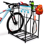 Birdrock Home Garage Bike Storage & Stand | Holds 3 Bicycles | Garage Organizer & Sports Storage Station | Black