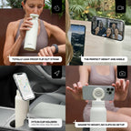 Ringo PRO Water Bottle with Magnetic Phone Mount & Sip Straw Lid - Insulated Stainless Steel Bottle for Workouts, Content Creati