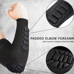 Hobrave Padded Arm Sleeves 2 Pack Crashproof Elbow Forearm Pads Compression Protection Support For Basketball Volleyball